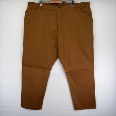 古着 ディッキーズ Dickies ダック パンツ ハンマーループ 大きいサイズ スパナポケット ジッパーフライ w50 L32 ブラウン系 メンズ