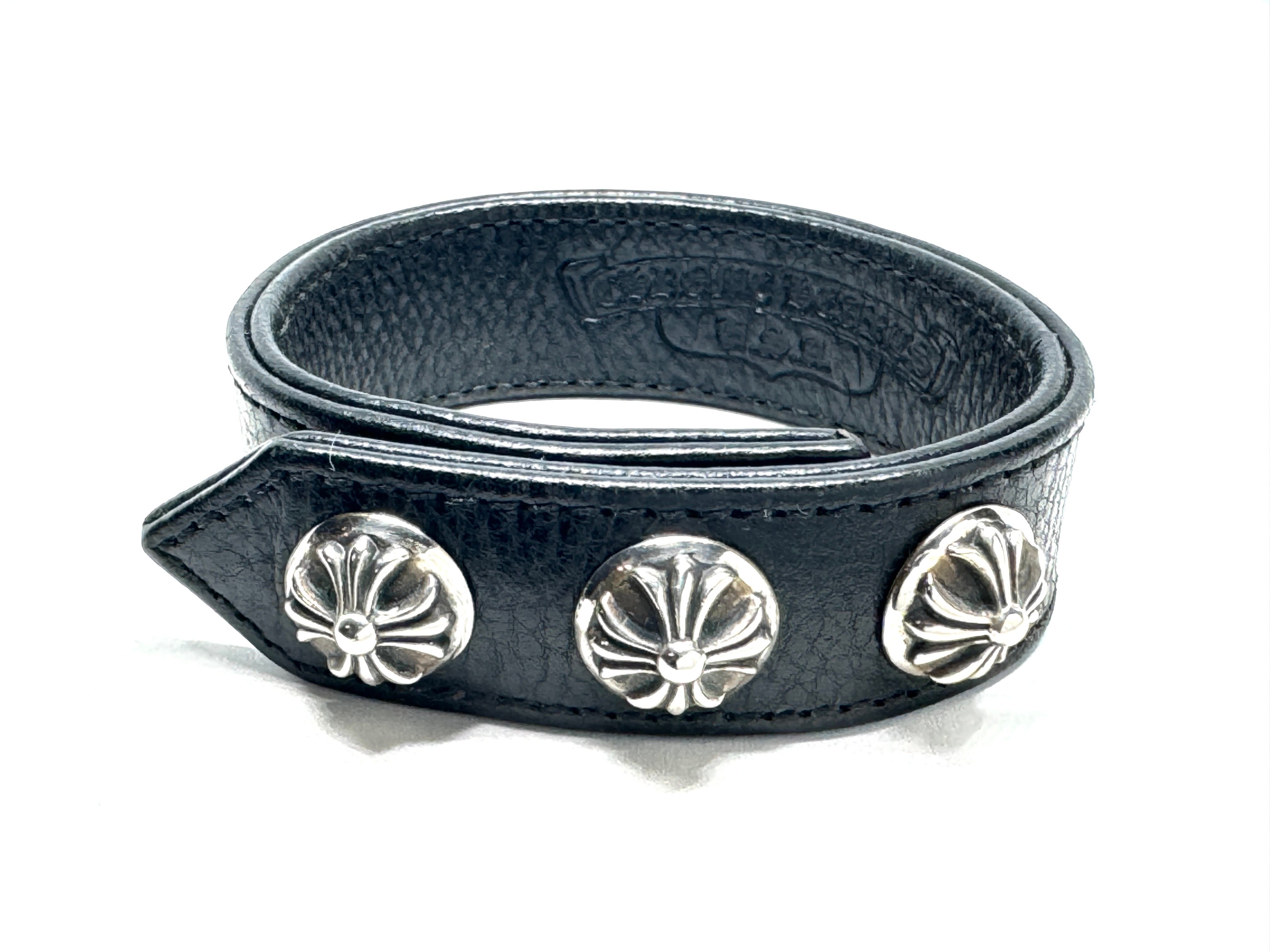 Chrome Hearts 3 Button 2 Snap Bracelet Cross "Black"