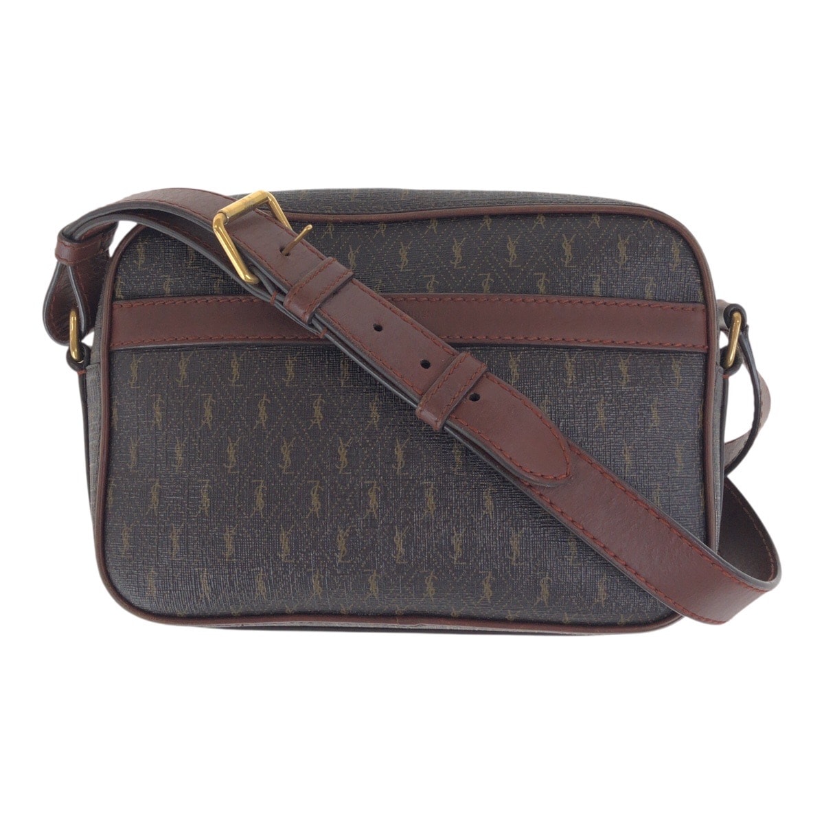 SAINT LAURENT PARIS サンローランパリ ル・モノグラム YSL ブラウン 茶 ゴールド金具 レザー ショルダーバッグ 斜め掛けバッグ 505119 【中古】