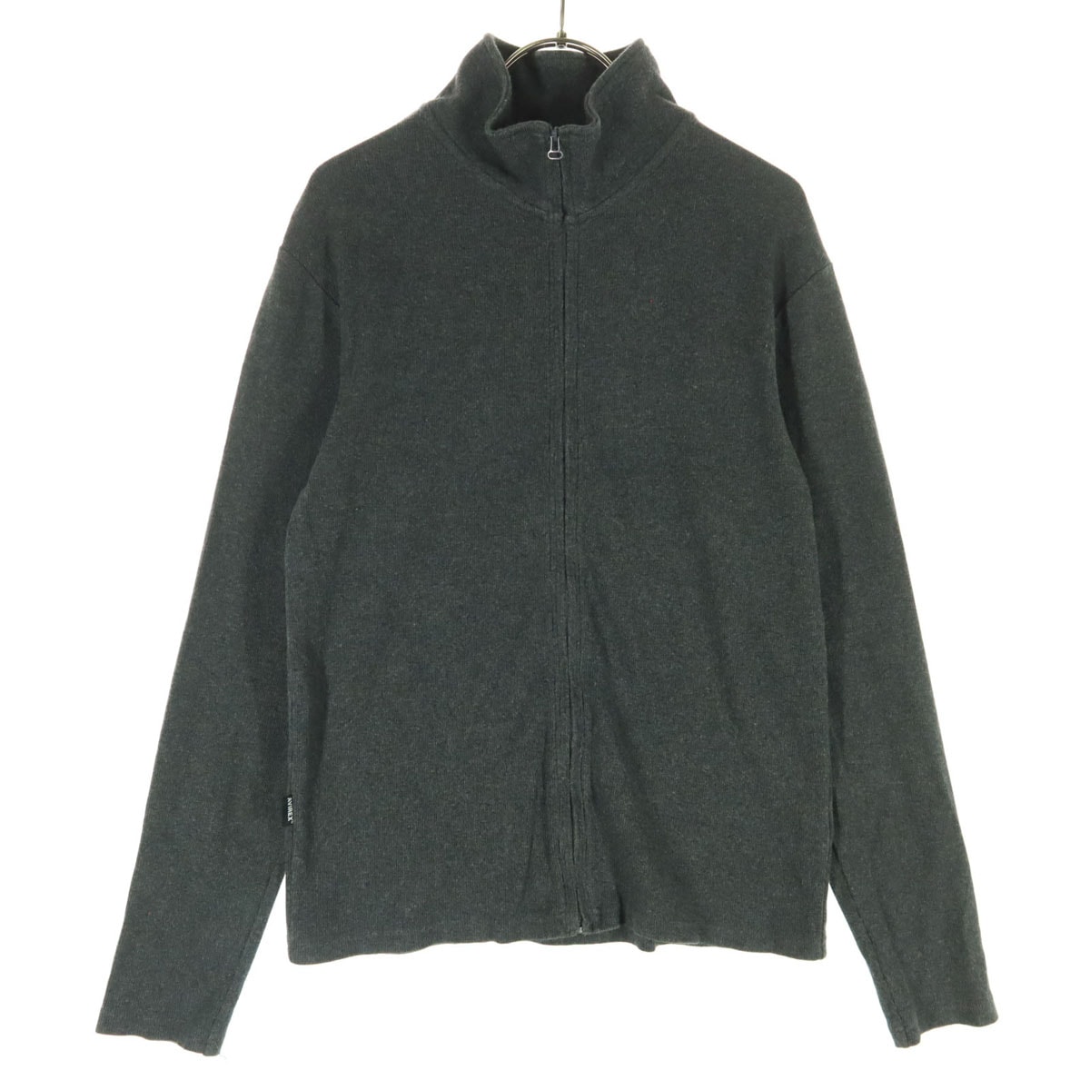 AVIREX アヴィレックス 長袖 コットン ニットジャケット M グレー