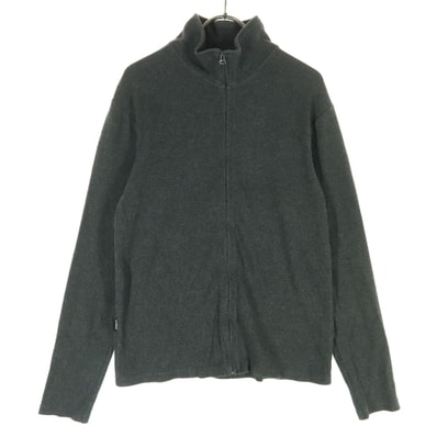 AVIREX アヴィレックス 長袖 コットン ニットジャケット M グレー