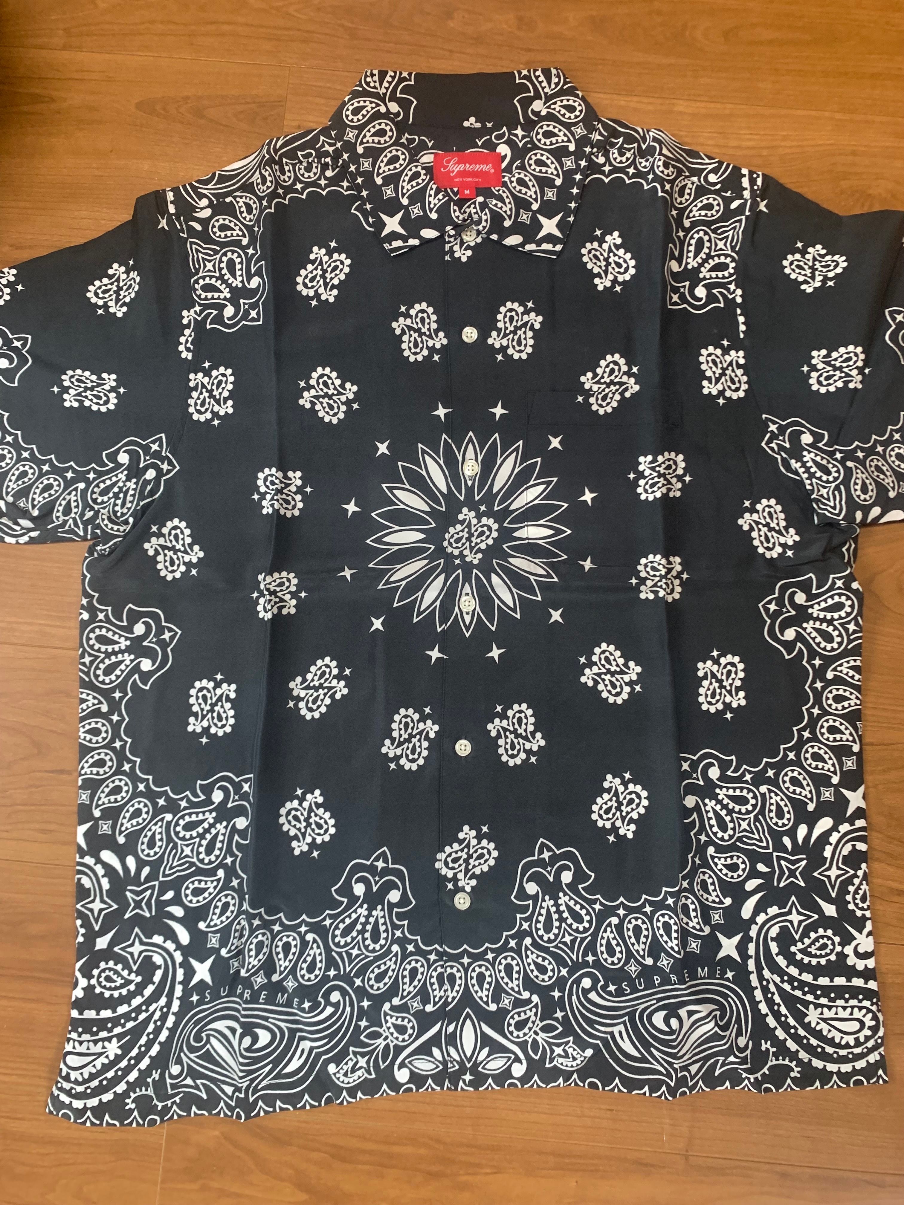 Supreme Bandana Silk S/S Shirt "Black"