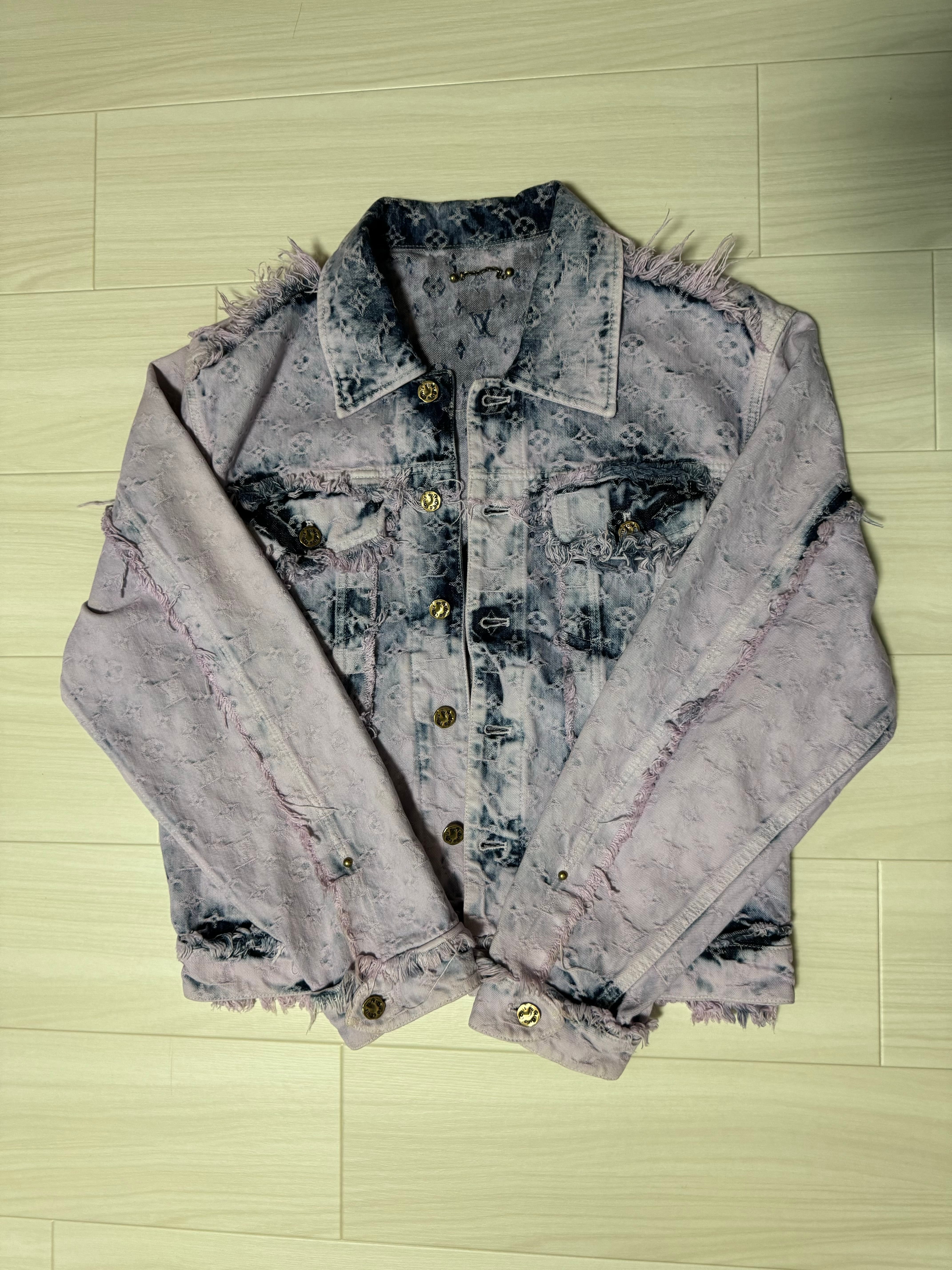 ルイヴィトン　23SS フリンジモノグラムボーイフッドデニムジャケット 44