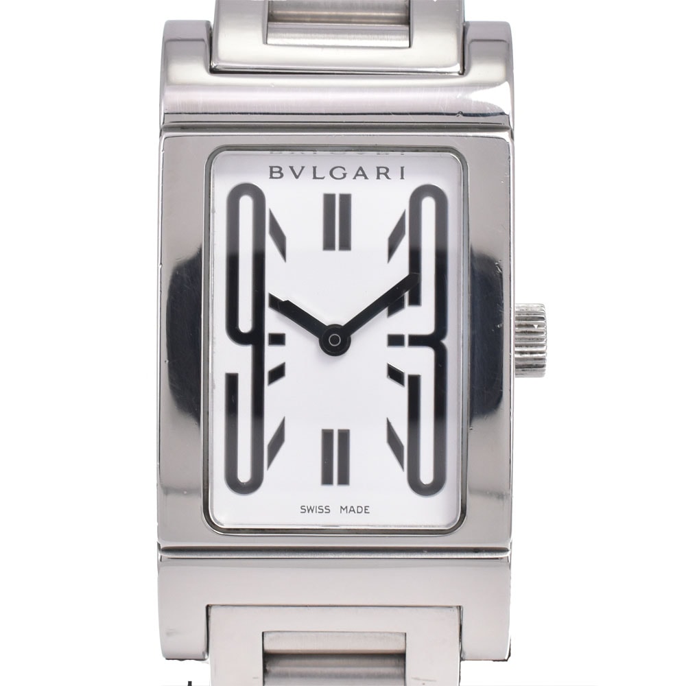 ブルガリ BVLGARI RT39S/RT39WSS レッタンゴロ ホワイト クォーツ レディース 良品 腕時計 G#147167