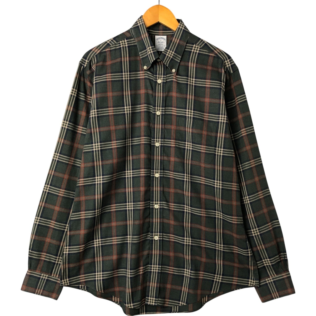 古着 ブルックスブラザーズ Brooks Brothers Est.1818 REGENT 長袖 ボタンダウンチェックシャツ メンズL相当/eaa541785