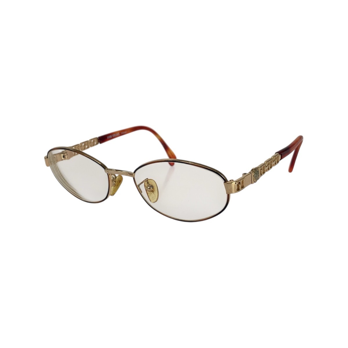VERSACE ヴェルサーチ ゴールド ブラウン メタル プラスチック/ メガネ メガネフレーム 男女兼用 506046 【中古】