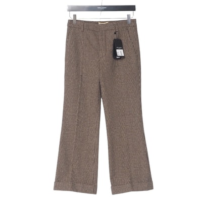 ■美品■SAINT LAURENT PARIS サンローランパリ パンツ サイズ34 グレンチェック スラックス イタリア製 ブランド古着【中古】20250501/RA4524