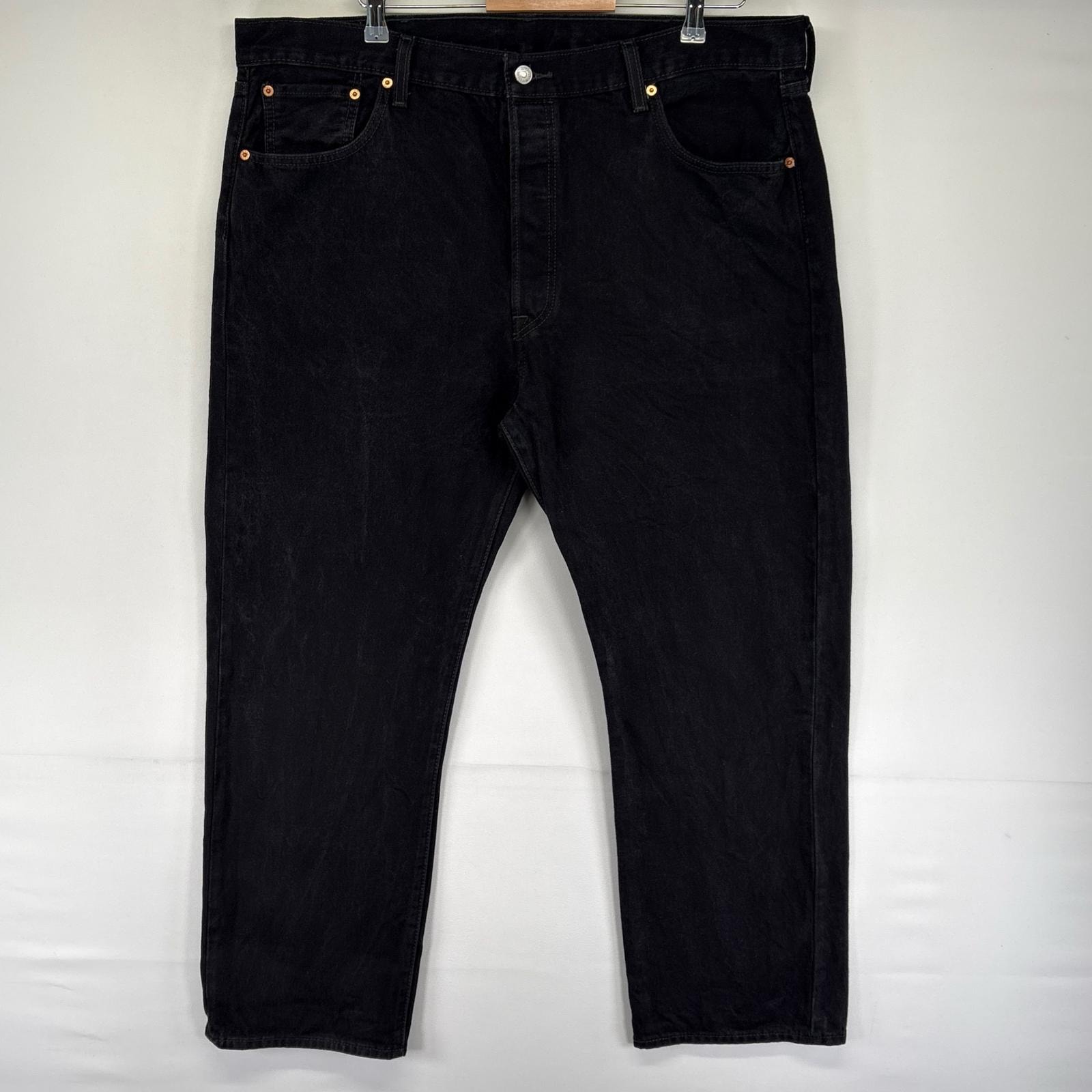 古着 リーバイス Levi's デニム パンツ 501 ボタンフライ 大きいサイズ ブラックデニム ストレート W42 L30  ブラック系 メンズ