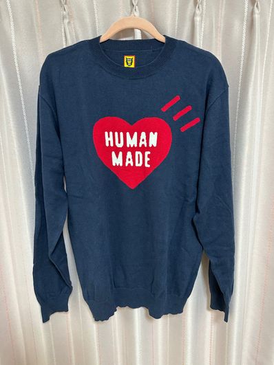 HUMAN MADE HEART KNIT L/S "Navy"