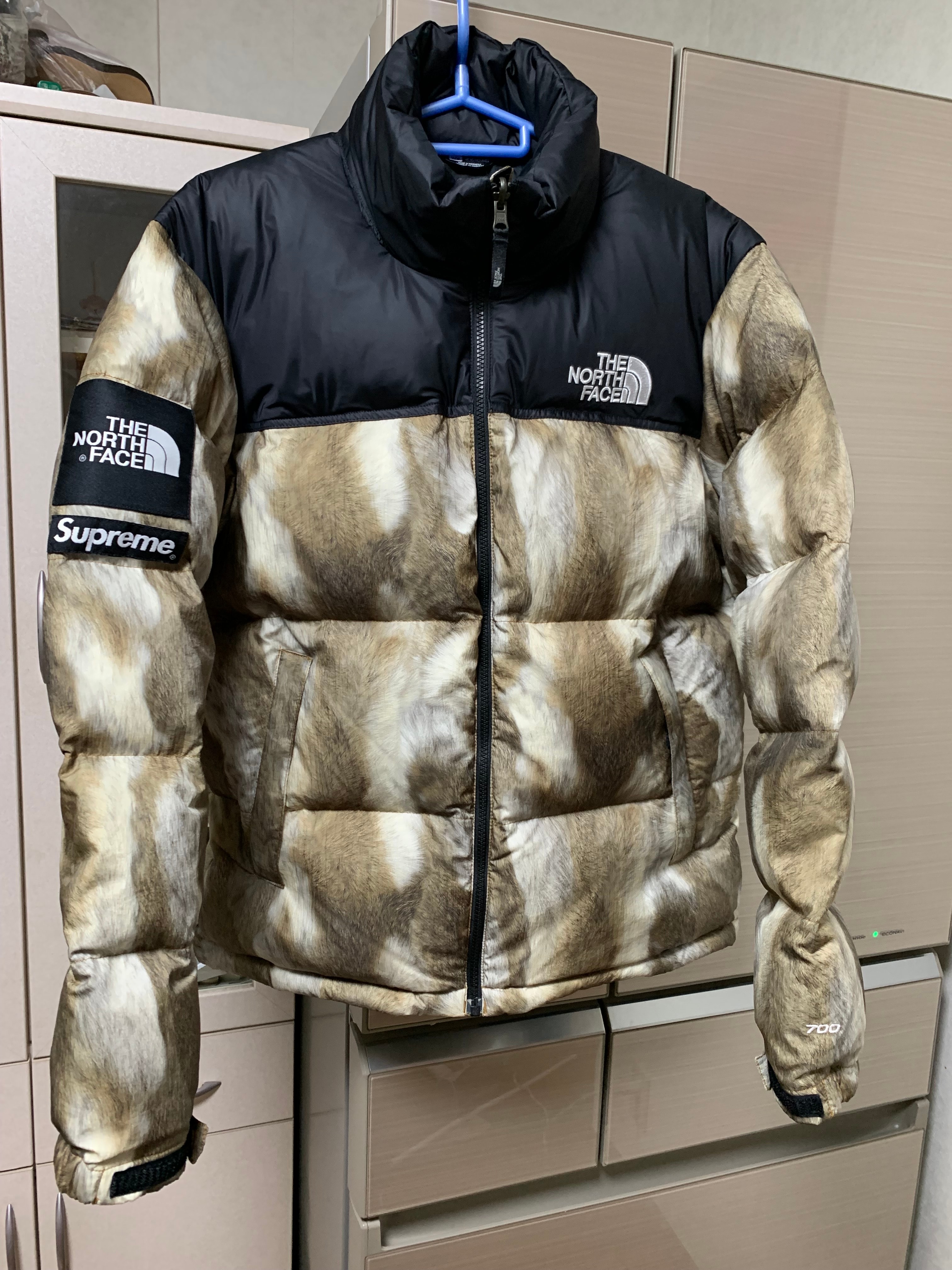 Supreme x The North Face Fur Print Nuptse Jacket "Brown"