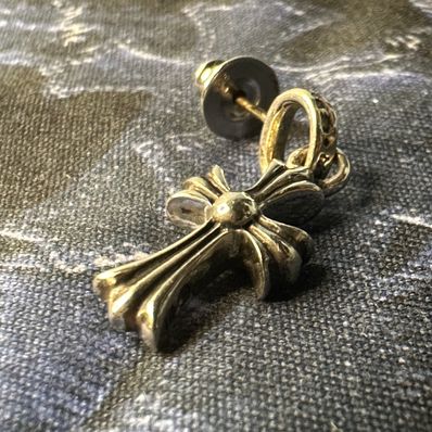 Chrome Hearts CH Cross Baby Fat Earrings "Silver"