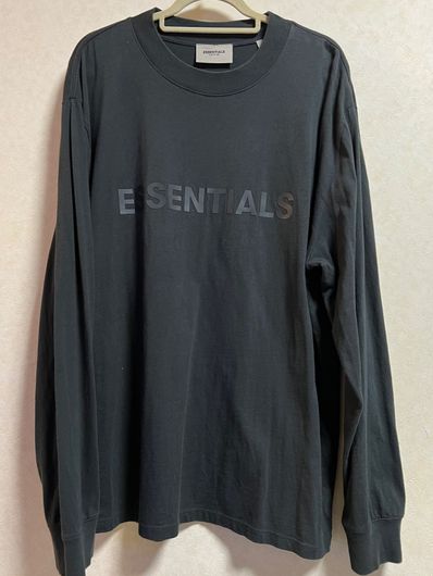 FEAR OF GOD ESSENTIALS 3D Silicon Applique Boxy Long Sleeve T-Shirt "Black"