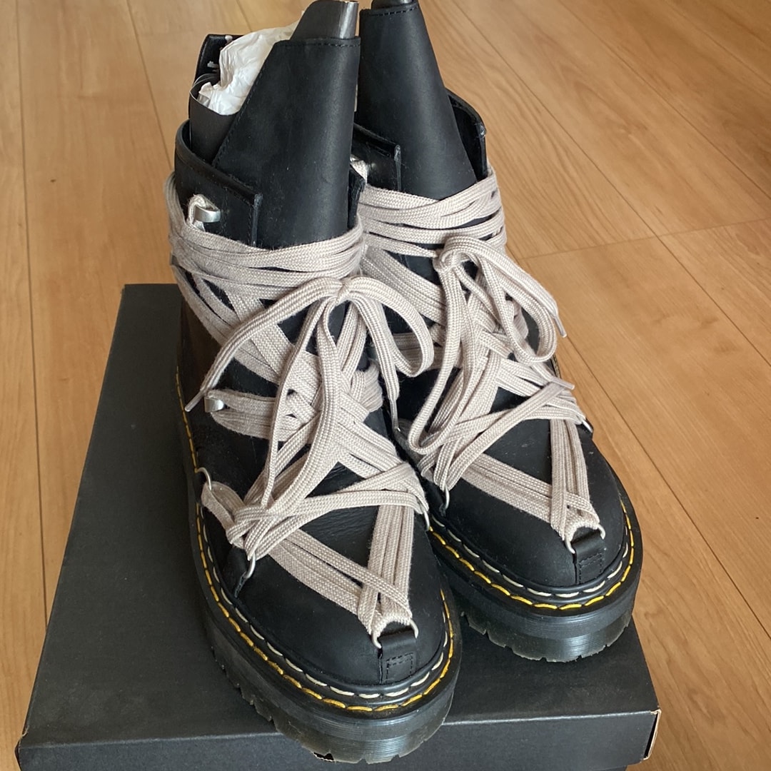 Rick Owens × Dr.Martens 1460 Quad Sole Megalace Boot "Black"