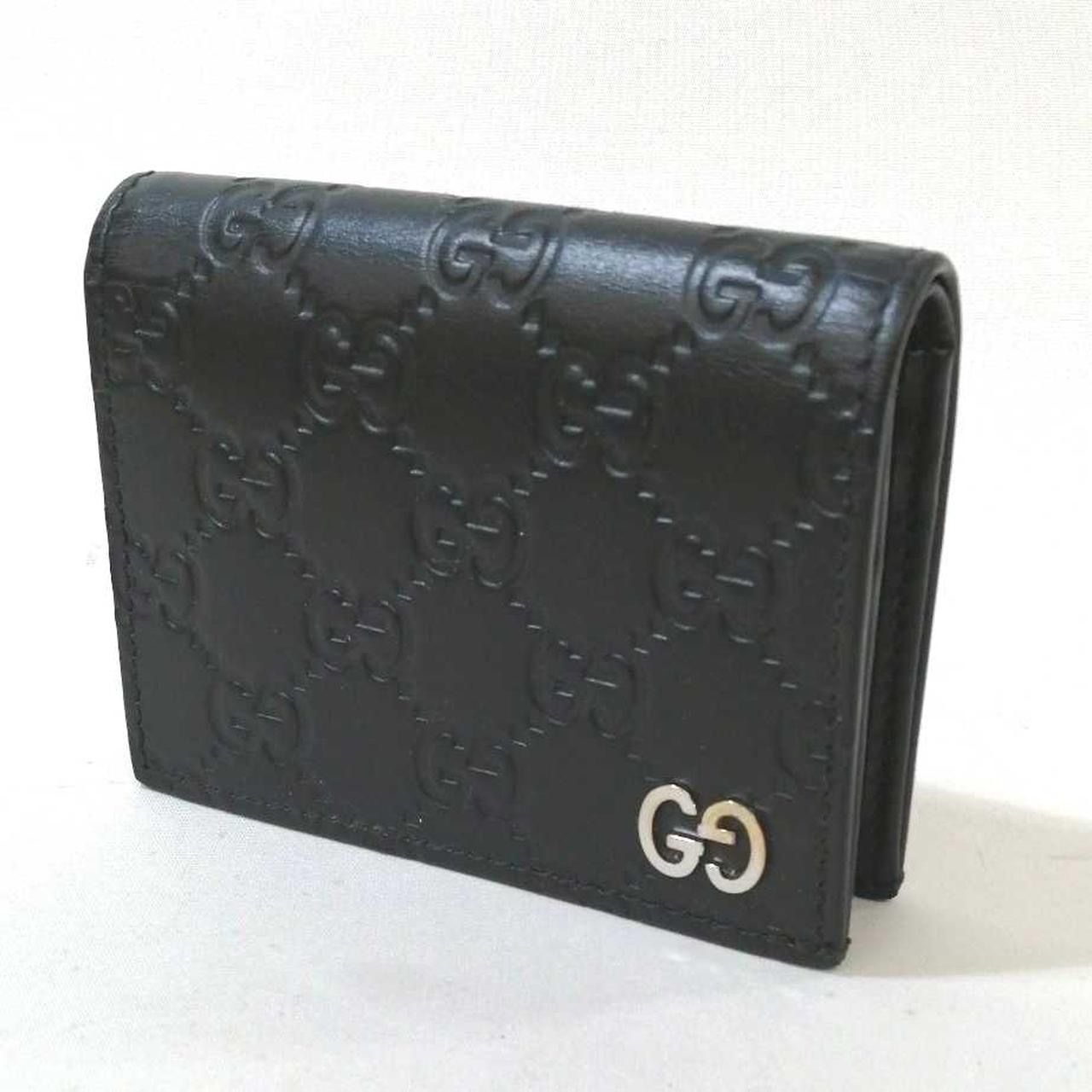 GUCCI Signature Leather Compact Wallet "Black"