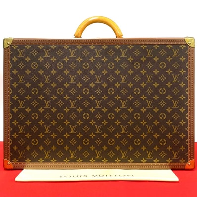 LOUIS VUITTON ルイヴィトン アルゼール 60 モノグラム レザー PVC トランク ブラウン
490-2