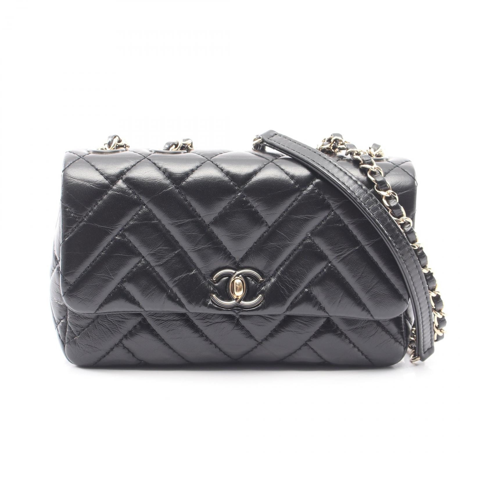 シャネル CHANEL マトラッセ ショルダーバッグ バッグ ラムスキン(羊革) レディース ブラック系 【中古】