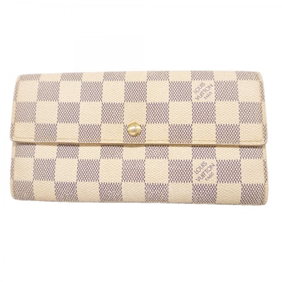 ★最終価格★SALE【6cd5098-k】ルイヴィトン 長財布 ダミエ・アズール ポルトフォイユサラ N61735 ホワイト【中古】レディース