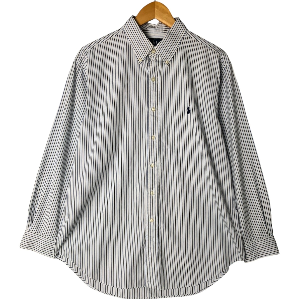 古着 ラルフローレン Ralph Lauren CLASSIC FIT マルチストライプ 長袖 ボタンダウンストライプシャツ メンズL相当/eaa551969