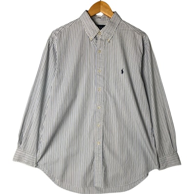 古着 ラルフローレン Ralph Lauren CLASSIC FIT マルチストライプ 長袖 ボタンダウンストライプシャツ メンズL相当/eaa551969