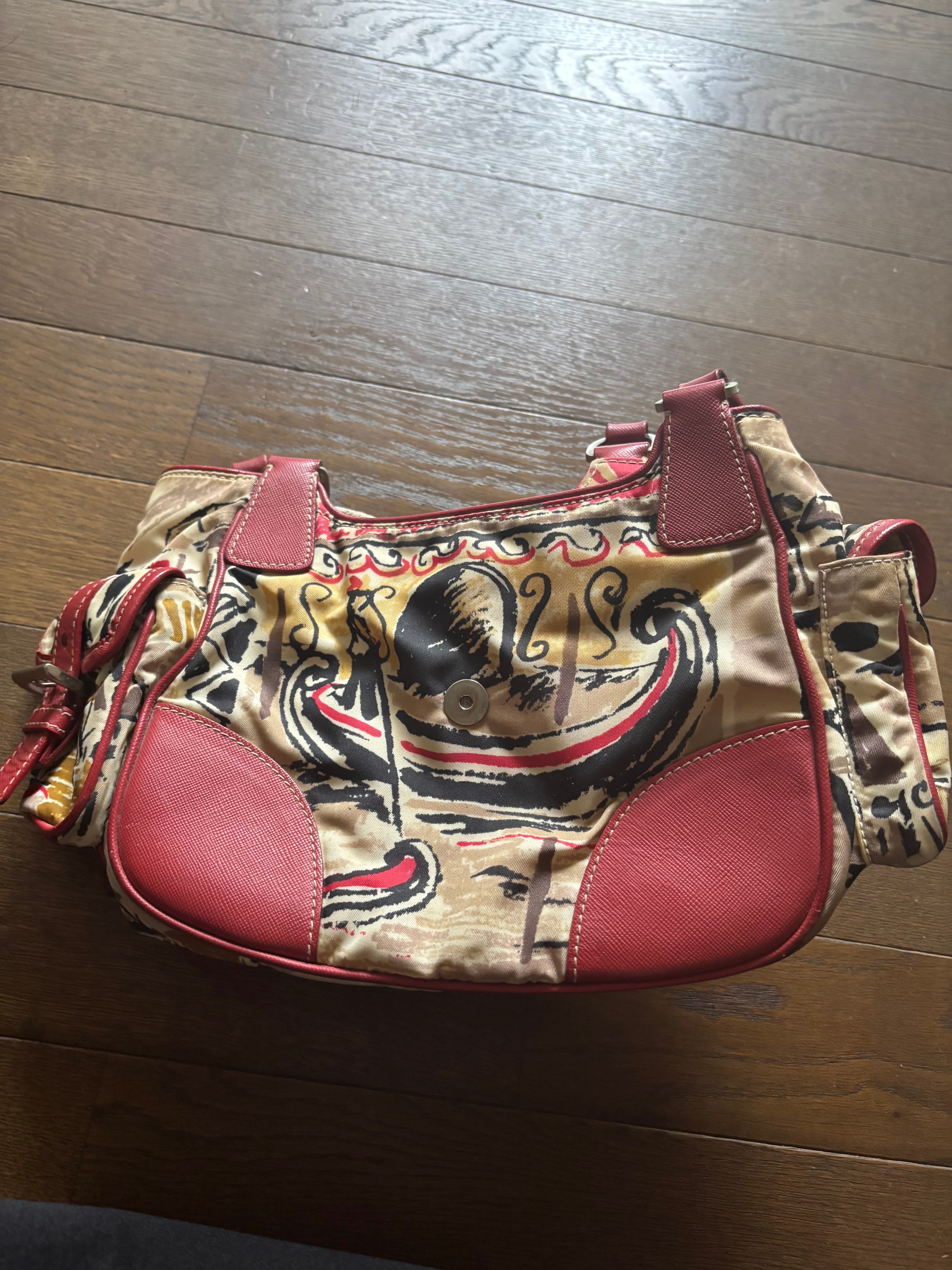 Borsa Prada Stampato Venezia Marrone Multicolore Beige