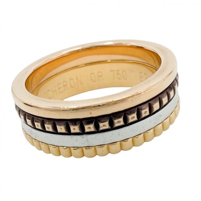 Boucheron ブシュロン 指輪 キャトルクラシックリングスモール ジュエリー アクセサリー 18金 50サイズ K18イエローゴールド K18ピンクゴールド K18ホワイトゴールド 約10号 レディース 約9.9g【中古品】