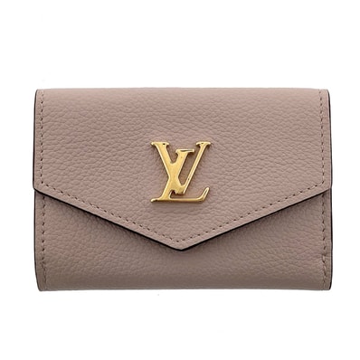 LOUIS VUITTON ルイ・ヴィトン ポルトフォイユ ロック ミニ RFID 三つ折り財布 M69340 レザー ベージュ グレージュ レディース【中古】