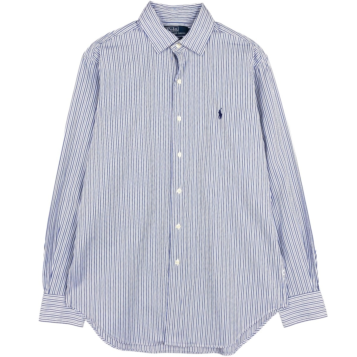 古着 ラルフローレン Ralph Lauren POLO by Ralph Lauren CLASSIC FIT 長袖 コットンストライプシャツ メンズM相当/eaa662718