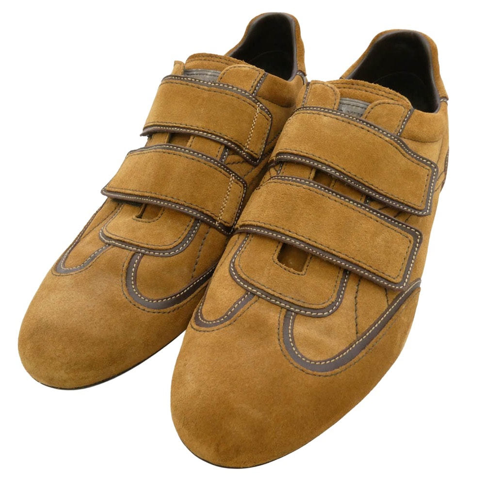LOUIS VUITTON ルイ・ヴィトン スエード レザー ヒールロゴ ベルト ローカット スニーカー ブラウン系 8.5【中古】