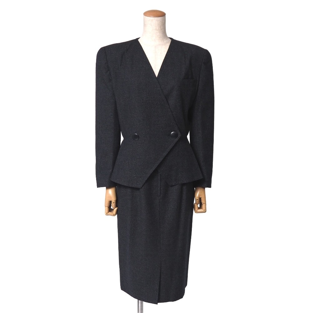 Christian Dior クリスチャンディオール ヴィンテージ スカートスーツ サイズ9 ノーカラージャケット+タイトスカート ブランド古着【中古】20260929/RB1063