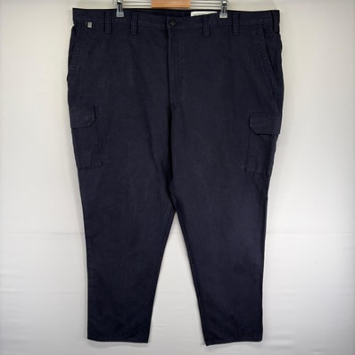 古着 カーハート Carhartt パンツ カーゴパンツ サイドポケット ワンポイントロゴ ジッパーフライ w50 L32 ネイビー系 メンズ