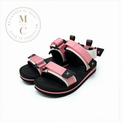 ルイヴィトン LOUIS VUITTON アーケードライン モノグラム サンダル 靴 シューズ レザー ファブリック ピンク ホワイト ブラック ベルクロ ストラップ
