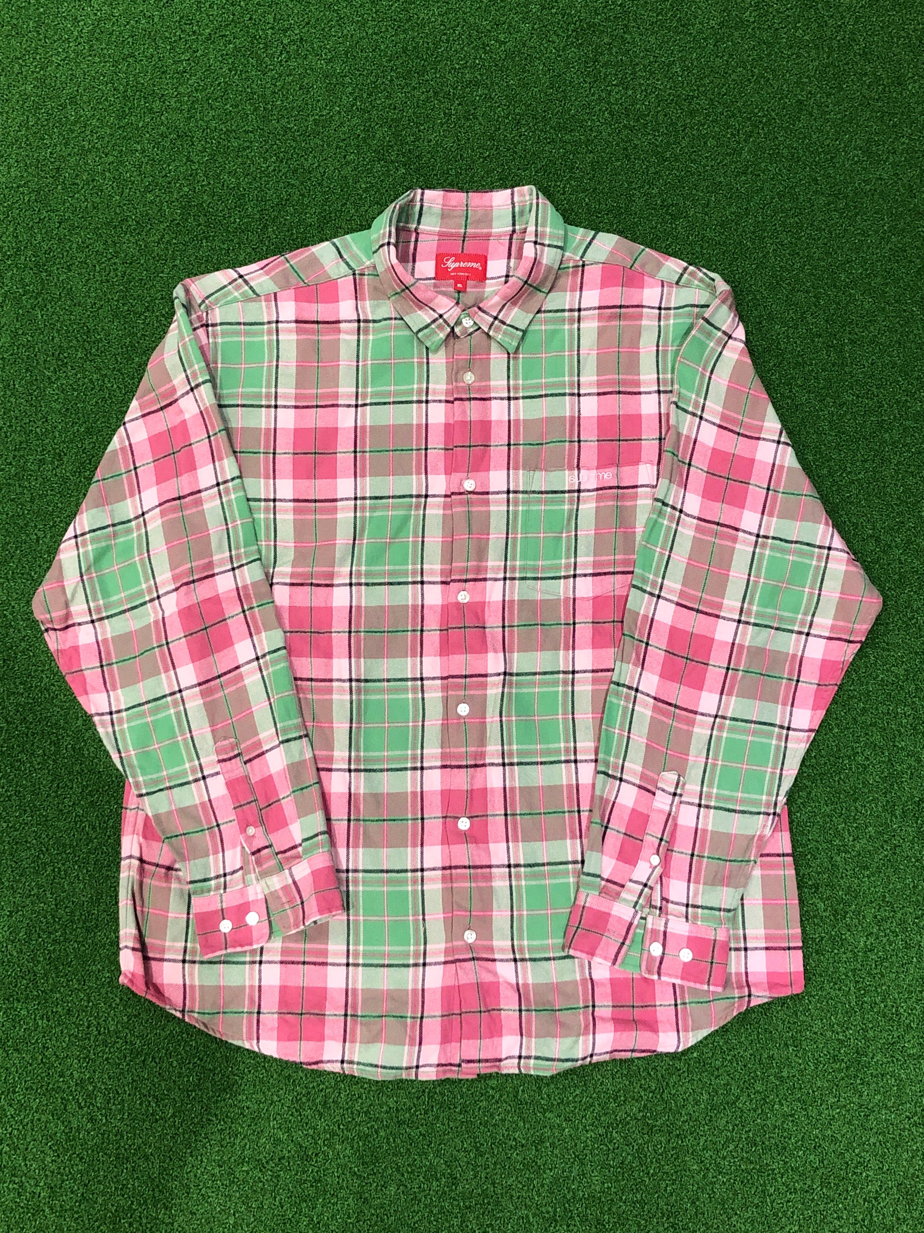 Supreme Plaid Flannel Shirt "Pink" (22FW)