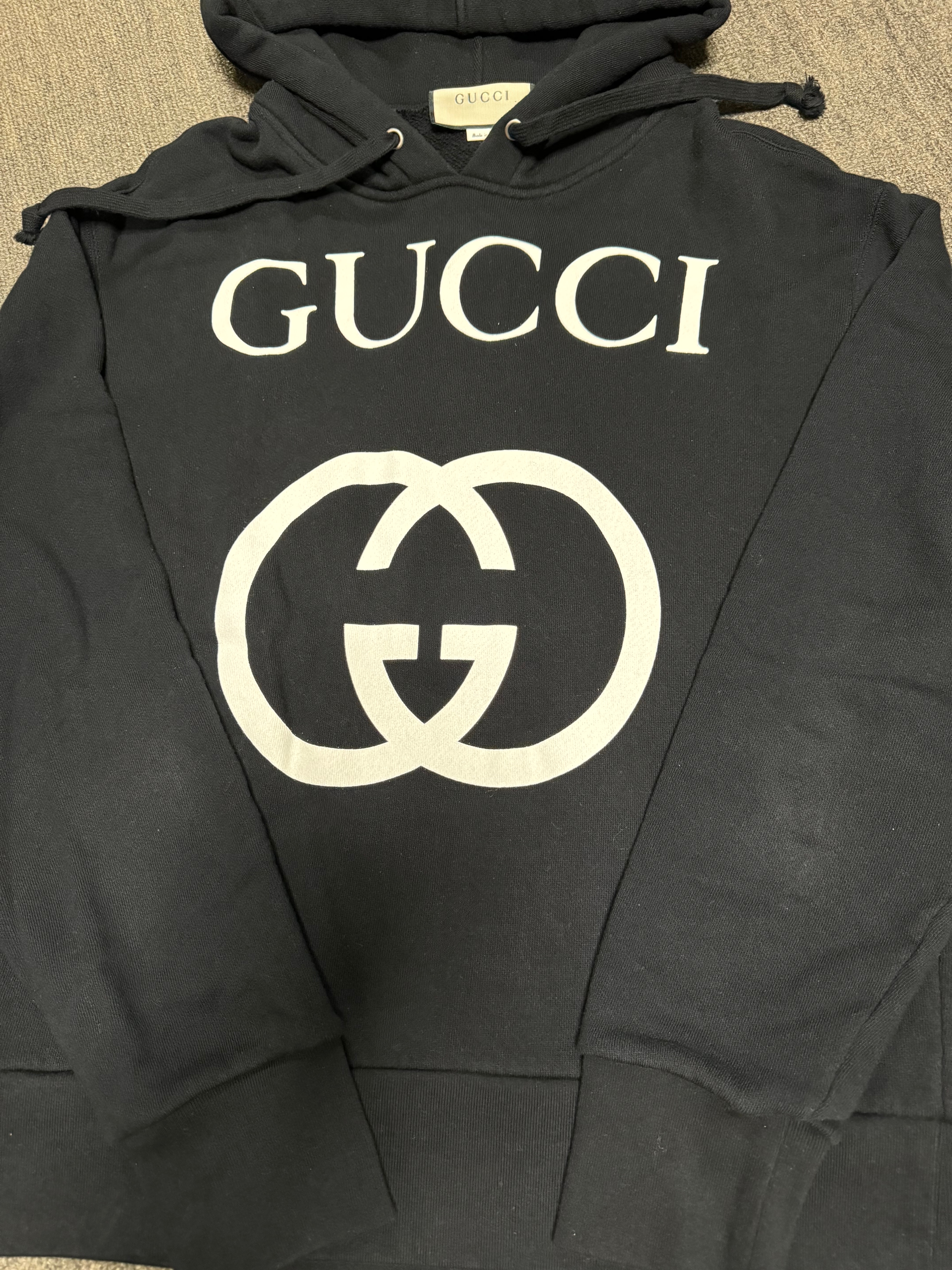 GUCCI Hooded Sweatshirt With Interlocking G "Black"