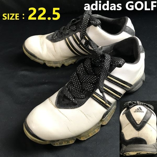 アディダス/adidas GOLF★fit form/ゴルフシューズ【size:22.5/レディース/白×黒/white×black】スパイクシューズ/sneakers/Shoes/trainers◆sJ-052