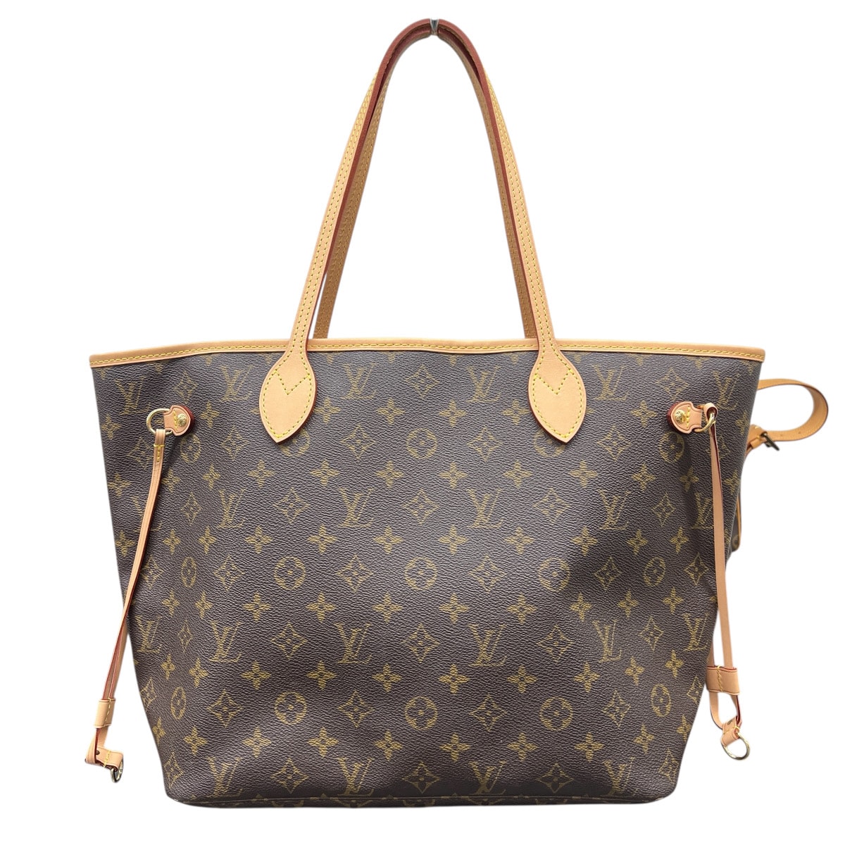 LOUIS VUITTON 美品 ルイヴィトン ネヴァーフルMM モノグラム トートバッグ M40156 PVC レザー SP3007 ブラウン ベージュ ゴールド ハンドバッグ ショッピングバッグ LV ヴィトン ABランク 中古 鑑定済 ヴィトンバッグ