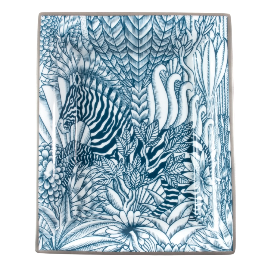 【未使用】HERMES エルメス ヴィド・ポッシュ 《シマウマのカモフラージュ》 H314121M 01 インテリア 小物トレー ヤン・バイトリク ブルー【中古】