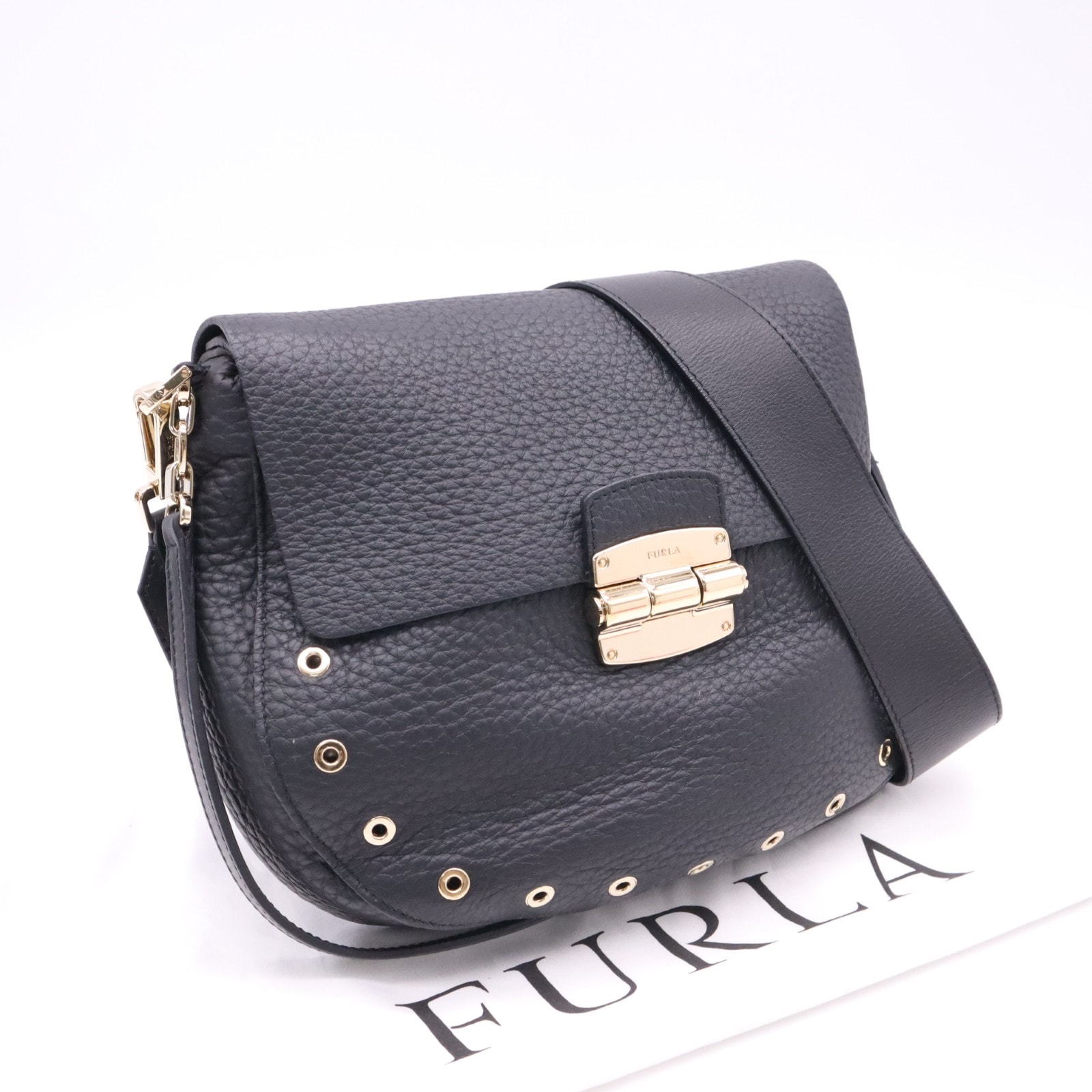 Furla フルラ レザー ショルダーバッグ - ショルダーバッグ ブラック レザー レディース