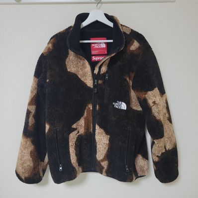 Supreme x The North Face Bleached Denim Print Fleece Jacket "Black"