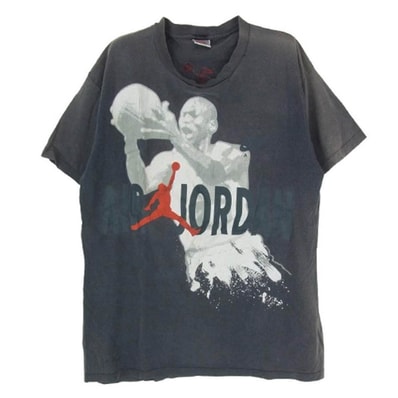 NIKE ナイキ Tシャツ ヴィンテージ 90s USA製 銀タグ HARE JORDAN and AIR JORDAN SPACE JAM ジョーダン バックスバニー プリント Tシャツ チャコール系 L【中古】