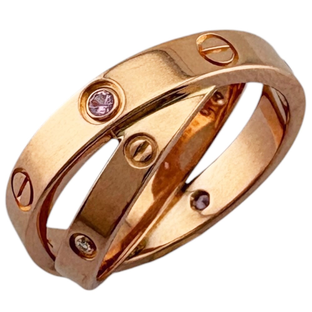 カルティエ ビーラブ リング 指輪 10.5号 18金 K18ピンクゴールド ピンクサファイア レディース CARTIER 中古