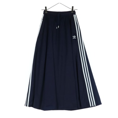 adidas originals アディダス オリジナルス ワンポイントロゴ ロング丈 フレアスカート S ネイビー トレフォイルロゴ