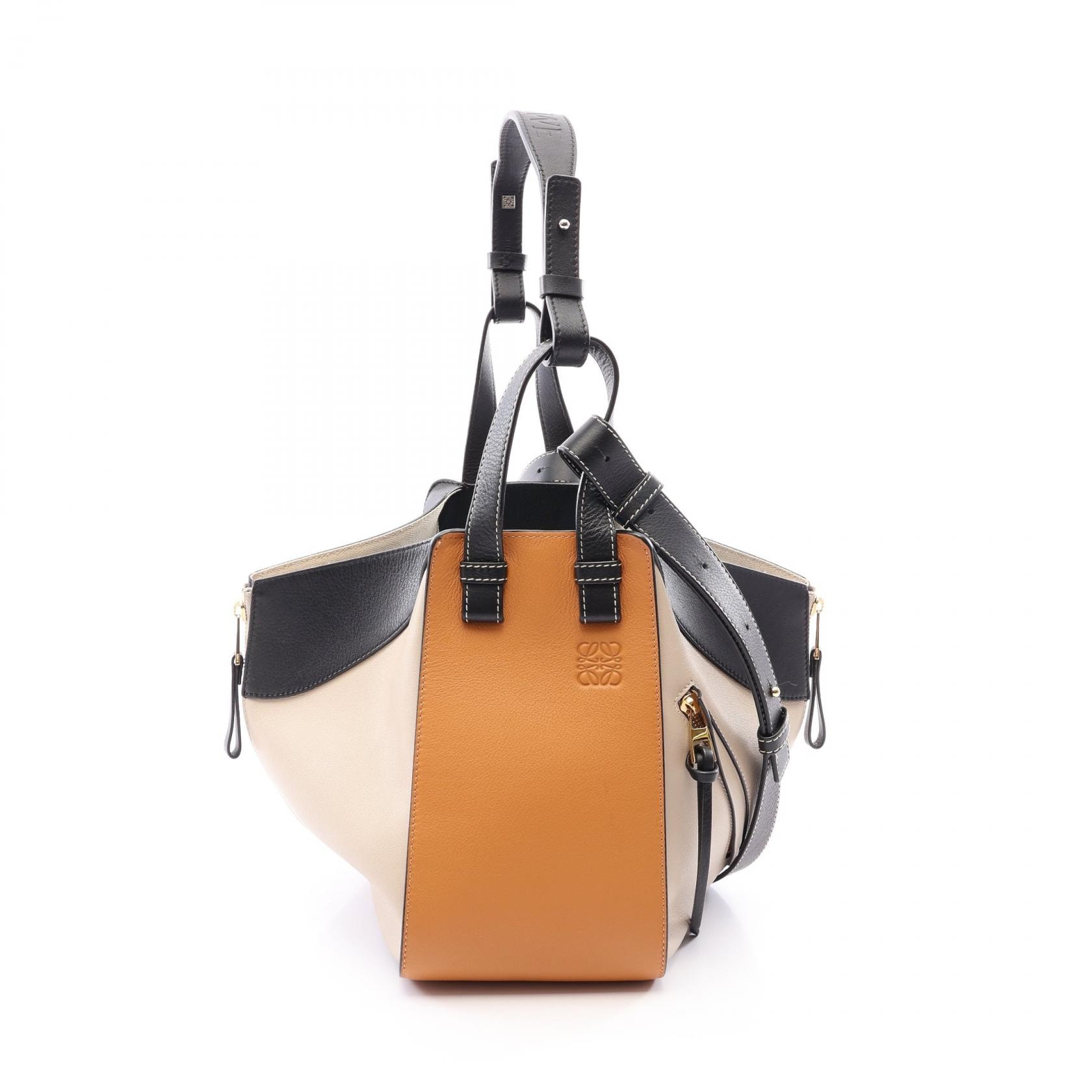 ロエベ LOEWE ハンモックバッグ スモール 2WAY ハンドバッグ バッグ レザー レディース ブラック系 / ブラウン系 / ベージュ系 【中古】