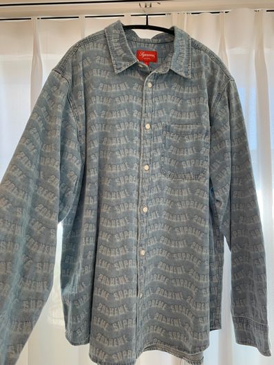 Supreme Arc Jacquard Denim Shirt "Blue"
