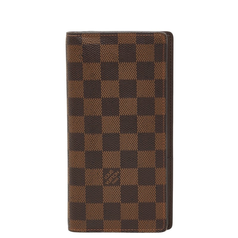 ルイ ヴィトン ダミエ ポルトフォイユ ブラザ 長財布 N60017 ブラウン PVC レザー レディース LOUIS VUITTON 【中古】