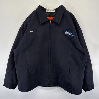 古着 レッドキャップ RED KAP ワークジャケット ブルゾン 中綿 ワッペン 大きいサイズ 作業着 14041 ブラック メンズ