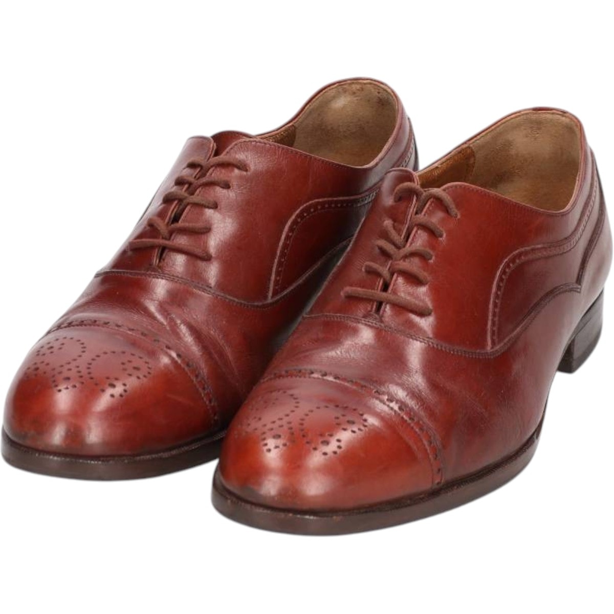 古着 バリー Bally セミブローグ ストレートチップシューズ イタリア製 8 1/2 3E メンズ26.5cm相当/saa014306