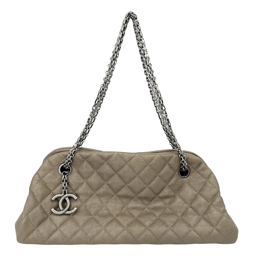 CHANEL シャネル ハンドバッグ マトラッセ マドモアゼル ボーリングバッグ メタリック 肩掛け レザー    ブラウン系 シルバー金具 レディース【中古品】