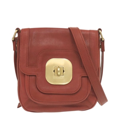 ロンシャン レザー レッド ショルダーバッグ