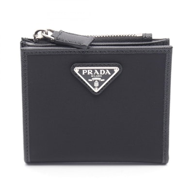 プラダ PRADA 二つ折り財布 財布 ナイロン レザー メンズ ブラック系 2ML0492DMHF0002 【新品】