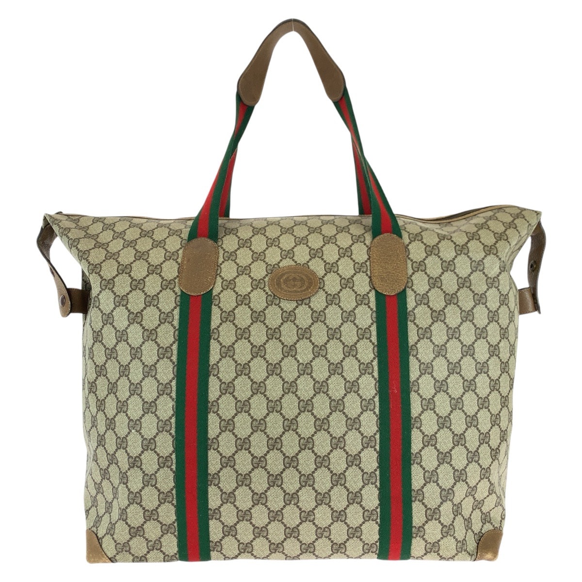 GUCCI グッチ ヴィンテージ オールドグッチ シェリーライン インターロッキング GGスプリームキャンバス レザー/ ボストンバッグ トラベルバッグ 501610 【中古】